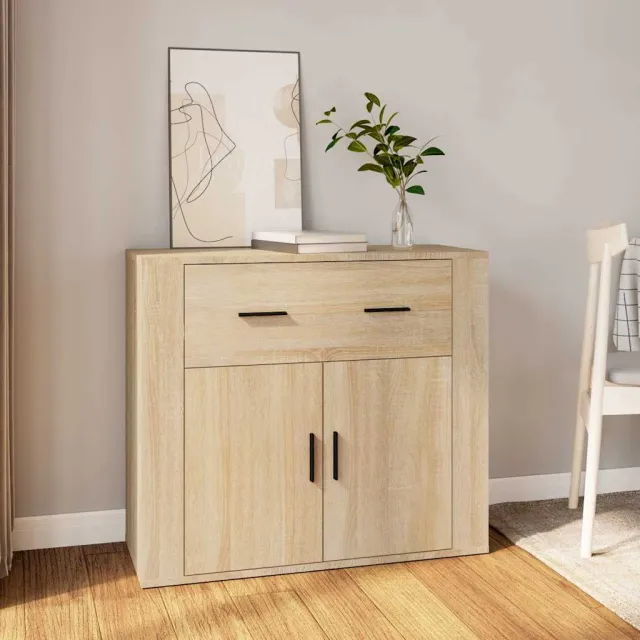 vidaXL Dressoir 80x33x70 cm bewerkt hout sonoma eikenkleurig, foto 2