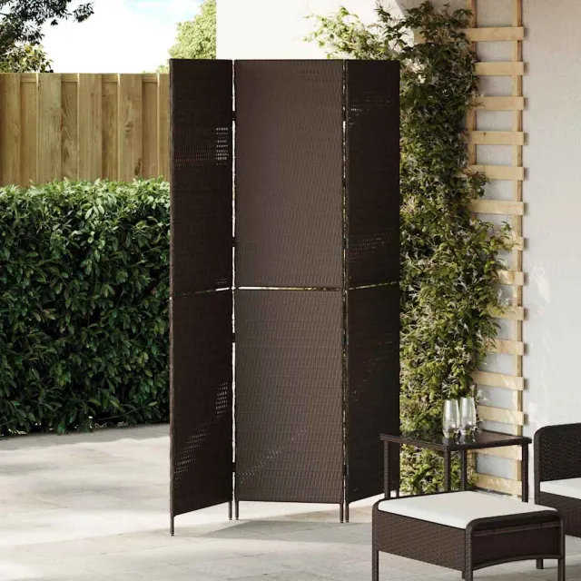 vidaXL Kamerverdeler Bruin 146 x 180 cm poly rattan, foto 2