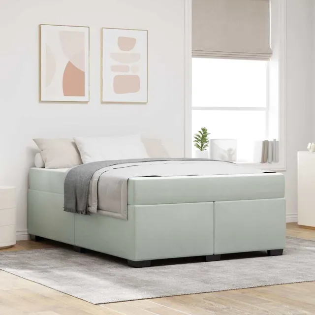 vidaXL Bedframe met matras Lichtgrijs 140 x 200 cm Stof