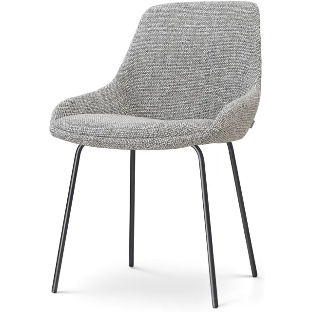 Nolon Nora-Isa eetkamerstoel grijs blend - zwart onderstel, foto 2