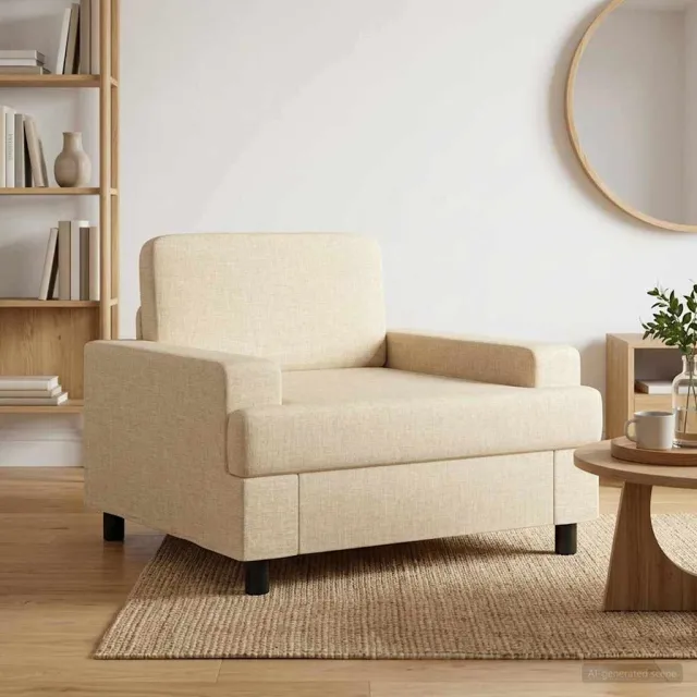 vidaXL Fauteuil Crèmekleurig Stof