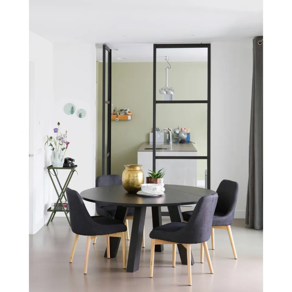 WOOOD Rhonda Eetkamertafel XL - Eiken - Blacknight - Ø150 cm, foto 2