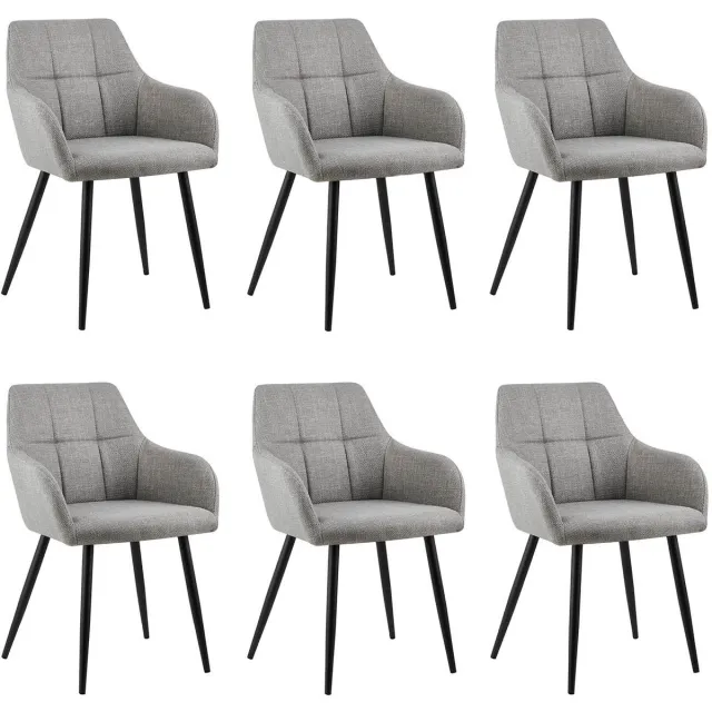 Kick Collection Set van 6 Kick eetkamerstoel Nova - grijs