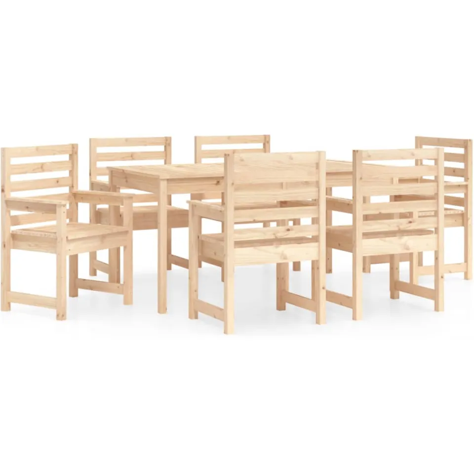 vidaXL 7-delige Tuinset massief grenenhout Bruin
