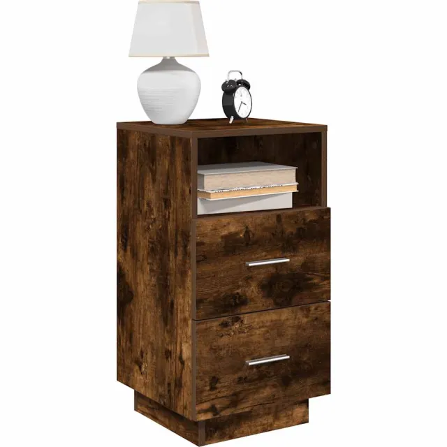 vidaXL Nachtkastjes 2 st met 2 lades 36x36x68 cm gerookt eikenkleurig Bruin