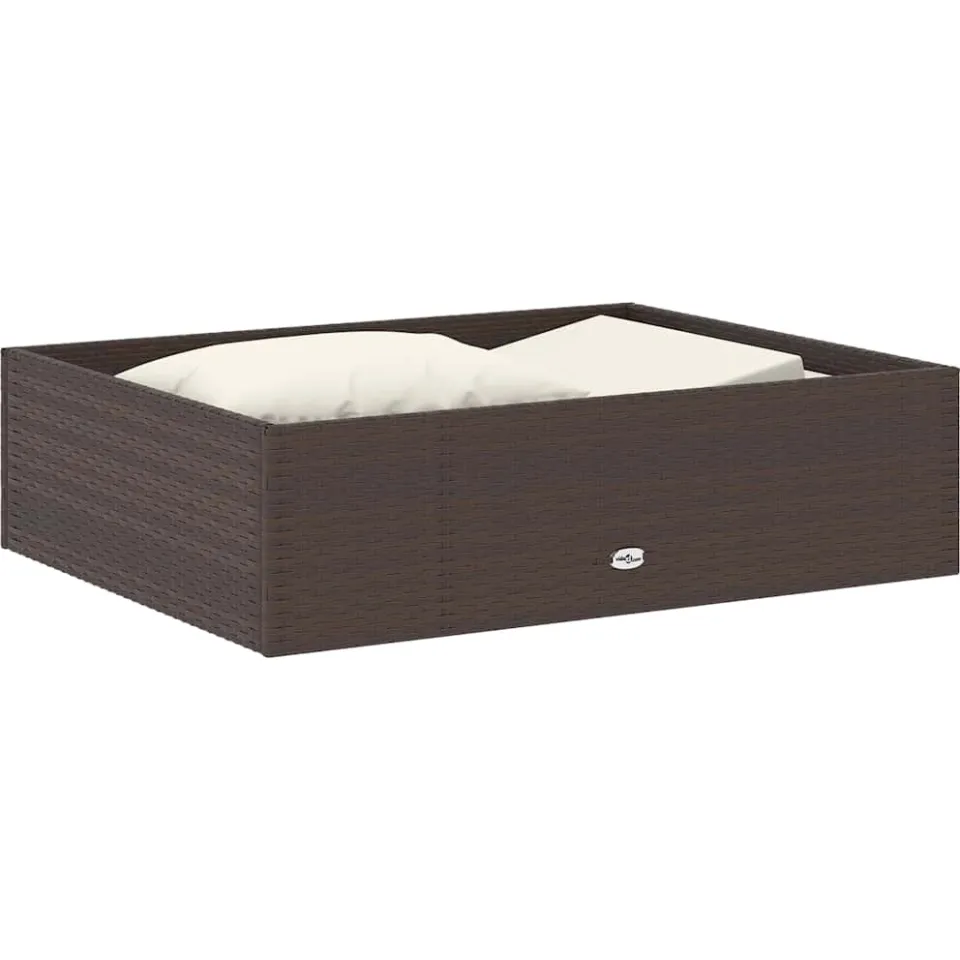 vidaXL 2-delige Loungeset met kussens poly rattan bruin, foto 4