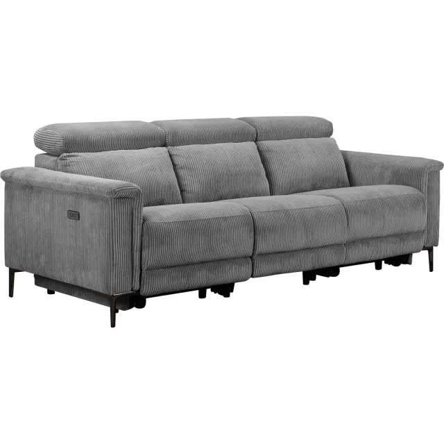 Notio Living Lund-3Zitsbank - 2 Elektrische Relax - Grijs Corduroy
