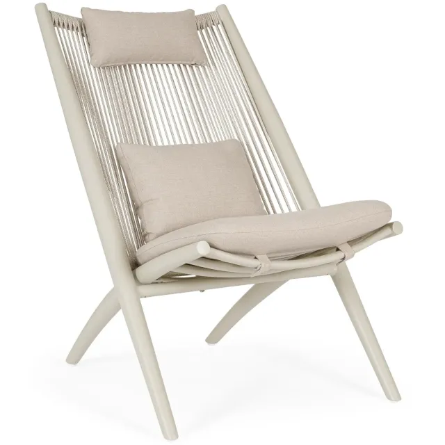 Bolzano Acri - Tuinfauteuil - Wit - Aluminium
