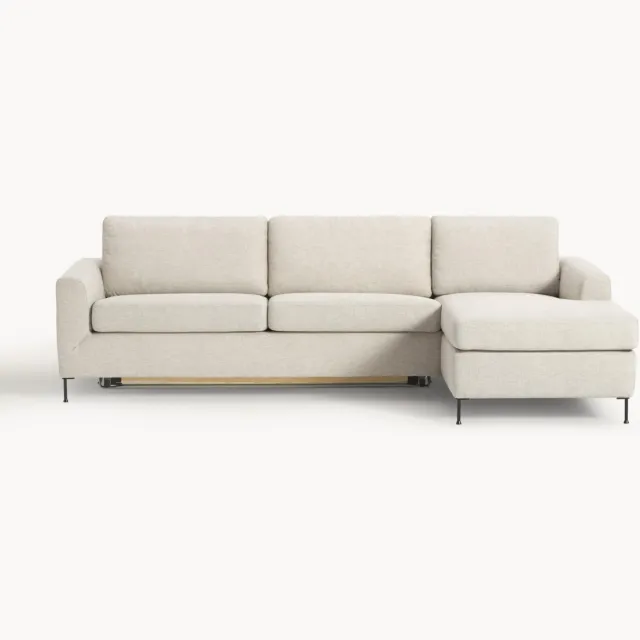 Westwing Collection Slaapbank Cucita (3-zits) met matras beige