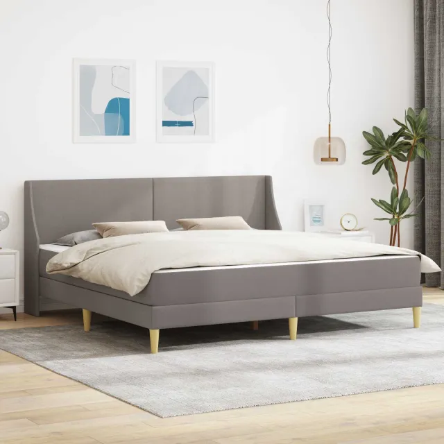 vidaXL Bedframe met matras Taupe 180 x 200 cm Polyester