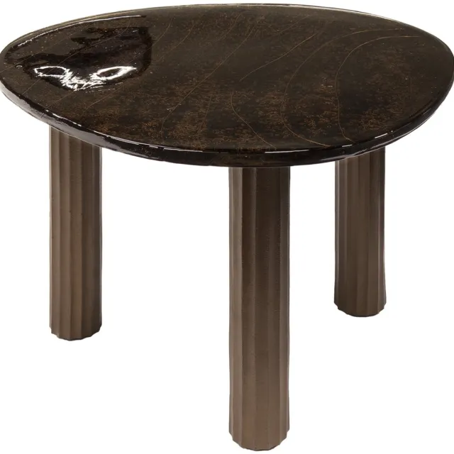 Giga Living Giga Meubel Salontafel Eclipse - Koper Glas - 70x59x45cm