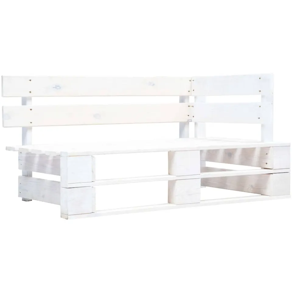 vidaXL 4-delige Loungeset pallet met kussens wit geïmpregneerd hout, foto 2