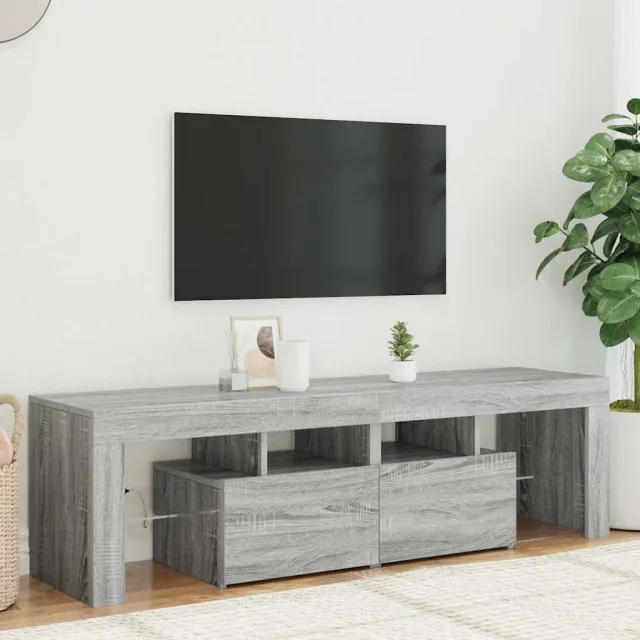 vidaXL Tv-meubel met LED-verlichting 140x36,5x40 cm grijs sonoma eiken