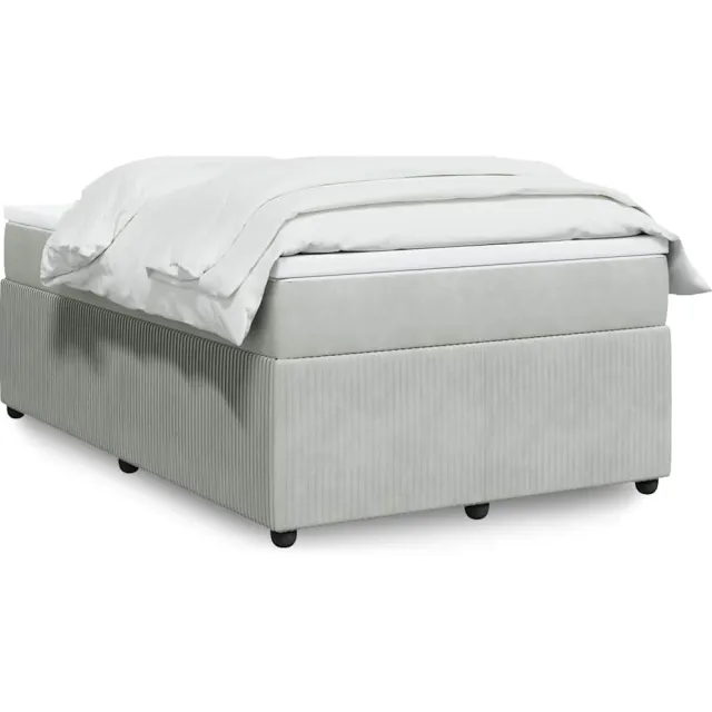 vidaXL Boxspring met matras fluweel lichtgrijs 120x190 cm grijs