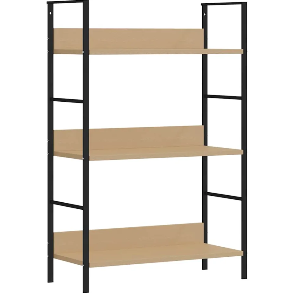 vidaXL Boekenkast 3 schappen 60x27,6x90,5 cm bewerkt hout eikenkleurig Bruin