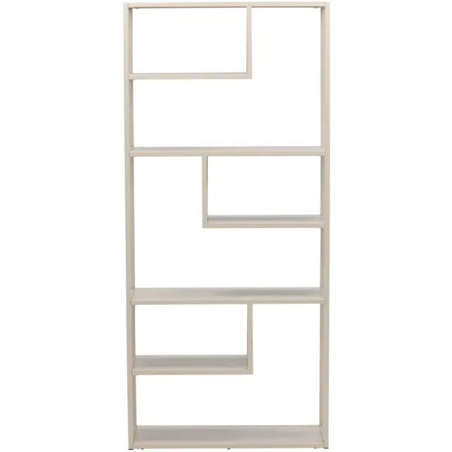 QUVIO Stijlvolle Boekenkast - Beige Staal - Modern Open Design