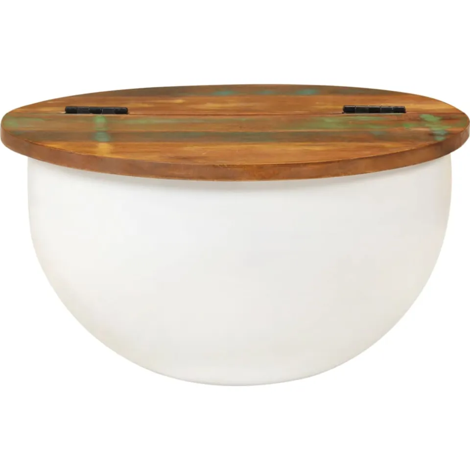 vidaXL Salontafel 50x27 cm massief gerecycled hout wit, foto 2