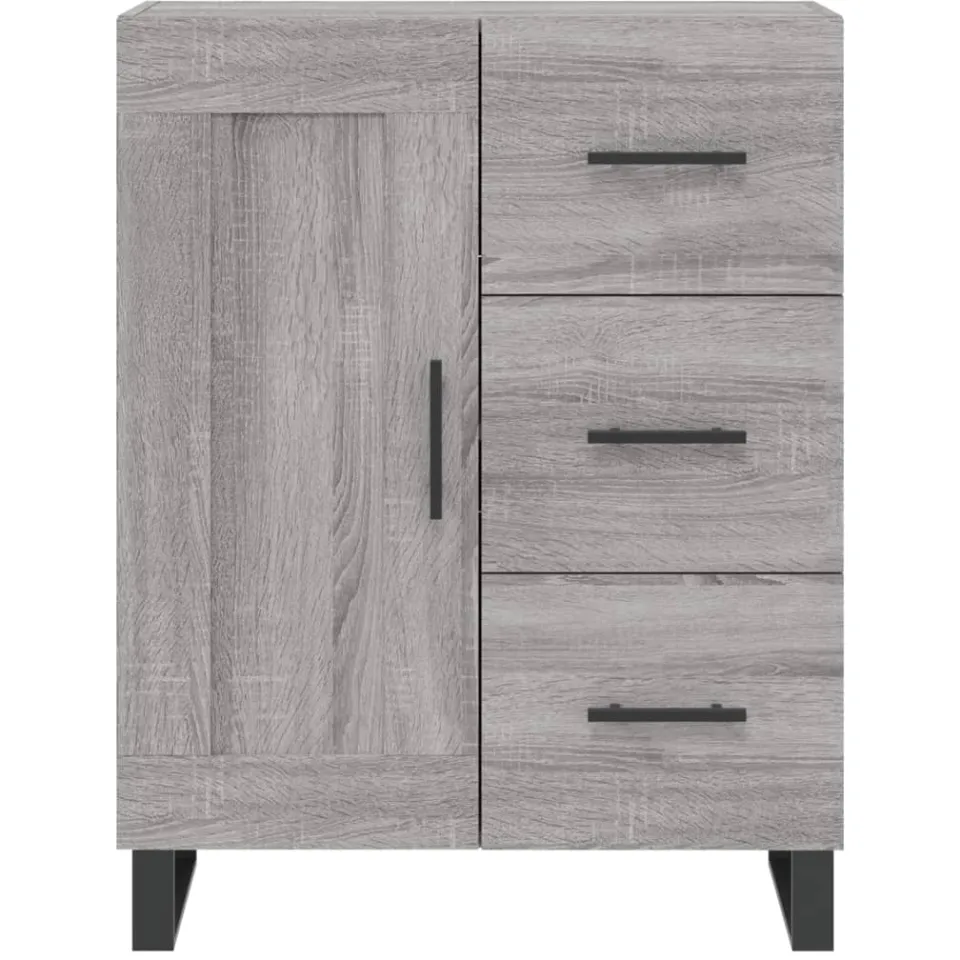 vidaXL Dressoir 69,5x34x90 cm bewerkt hout grijs sonoma eikenkleurig, foto 2