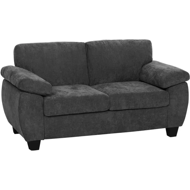Homona 2-zitsbank van chenille - 156 x 77 x 81 cm - Donkergrijs