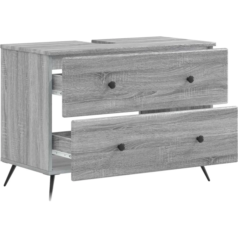 vidaXL Badkamer wastafelkast BREDA Grijs Sonoma 82 x 41 x 59 cm