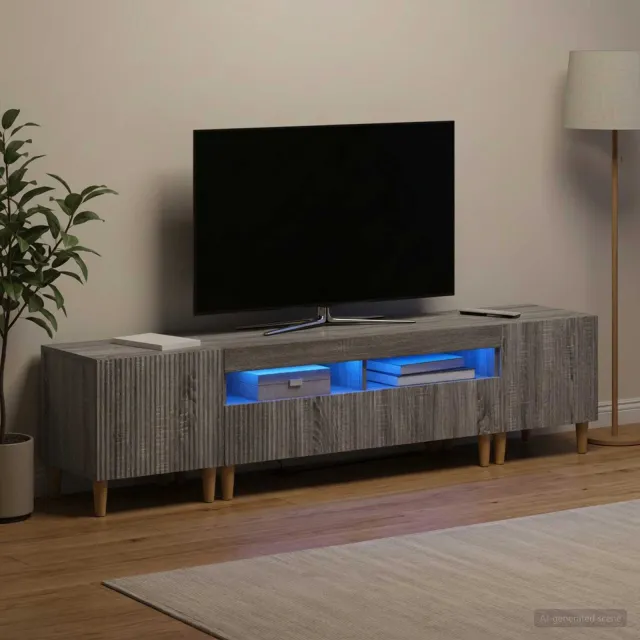 vidaXL 3-delige LED TV-kast ARNHEM 3 st Grijs Sonoma Bewerkt hout, foto 2