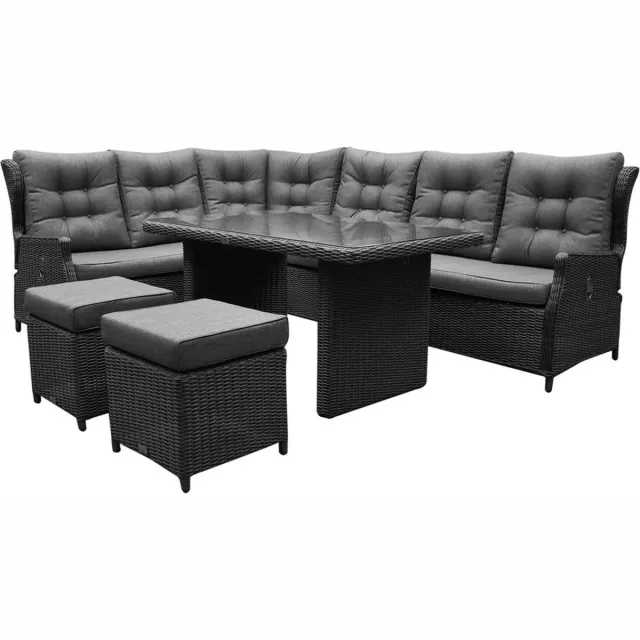 premium collection Ibiza premium hoek dining loungeset 7 delig antraciet