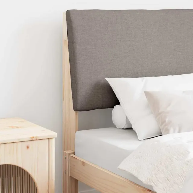 vidaXL Gestoffeerd hoofdbord Taupe 80 cm Massief grenenhout Bruin