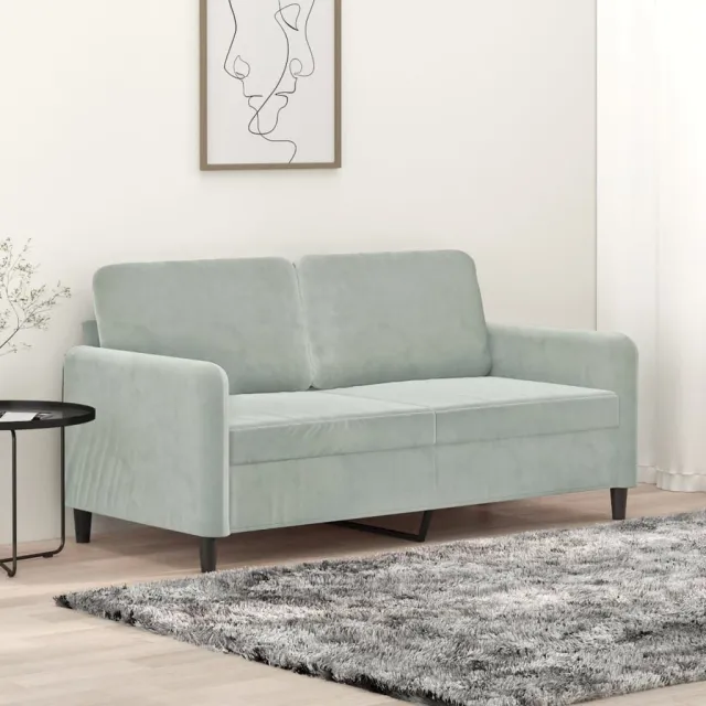 vidaXL Tweezitsbank 140 cm fluweel lichtgrijs