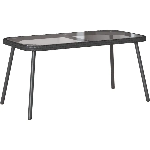 vidaXL Salontafel Zwart 90 x 45 x 43 cm poly rattan, foto 2