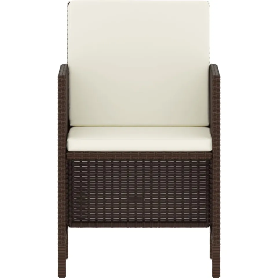 vidaXL 6-delige Tuinset met kussens poly rattan bruin
