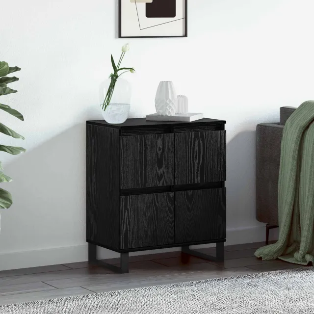 vidaXL Dressoir Zwart Eiken 60 x 35 x 70 cm, foto 2