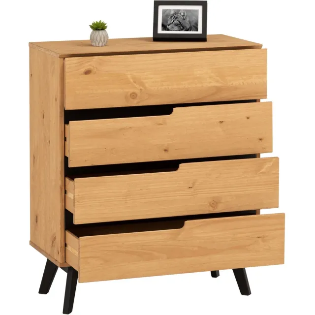 IDIMEX Commode TIBOR met 4 lades - naturel bruin