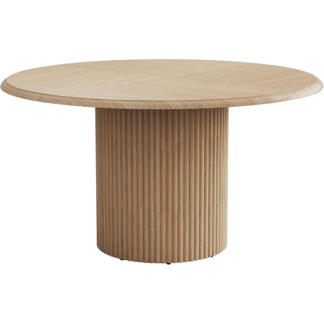 BonBonVibes Ronde Japandi Eettafel 120 cm Houtkleur – Wabi-Sabi Eetkamertafel voor 4 Personen – Moderne Keukentafel met Metalen Onderstel – 120 x 120 x 76 cm voor Eetkamer & Woonkamer beige bruin