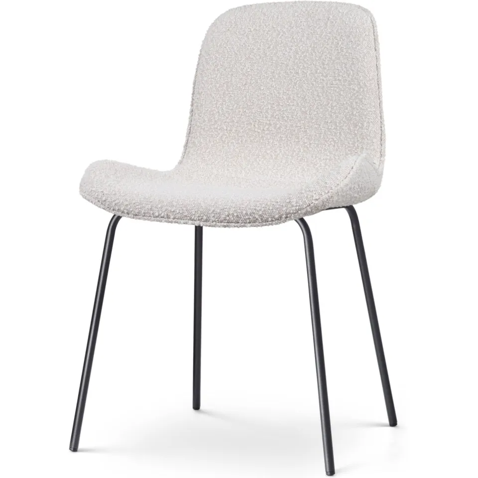 Nolon Nora-Fé eetkamerstoel bouclé beige - zwart onderstel