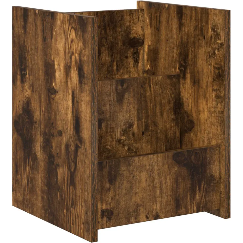 vidaXL Tijdschrift Rek Gerookt eiken 35 x 35 x 45 cm Bewerkt hout, foto 3
