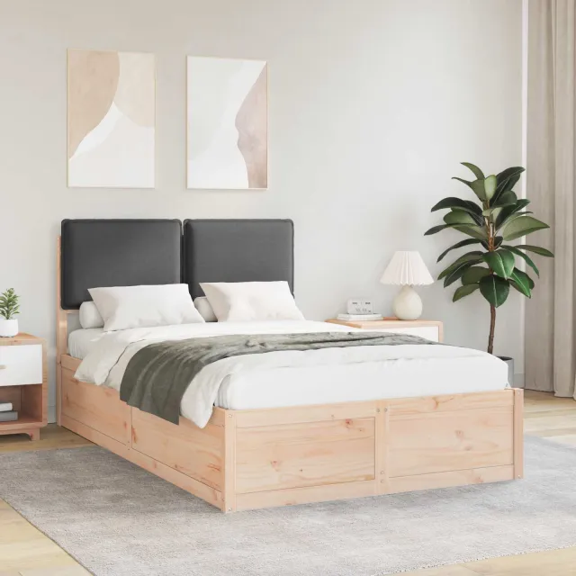 vidaXL Bedframe met Gevoerd Hoofdgedeelte Donkergrijs 120 x 200 cm