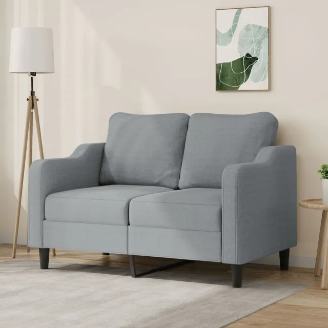 vidaXL Tweezitsbank 120 cm stof lichtgrijs