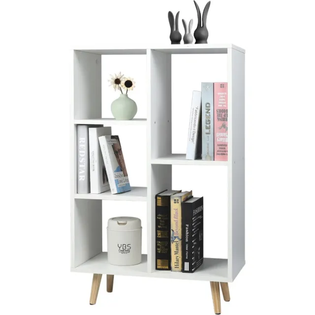 Happyment Boekenkast OPEN - 5 Vakken - Wit - Op potem - Boekenkast - Boekenrek - Woonkamer, slaapkamer en kinderkamer - Hout - 60x30x95CM