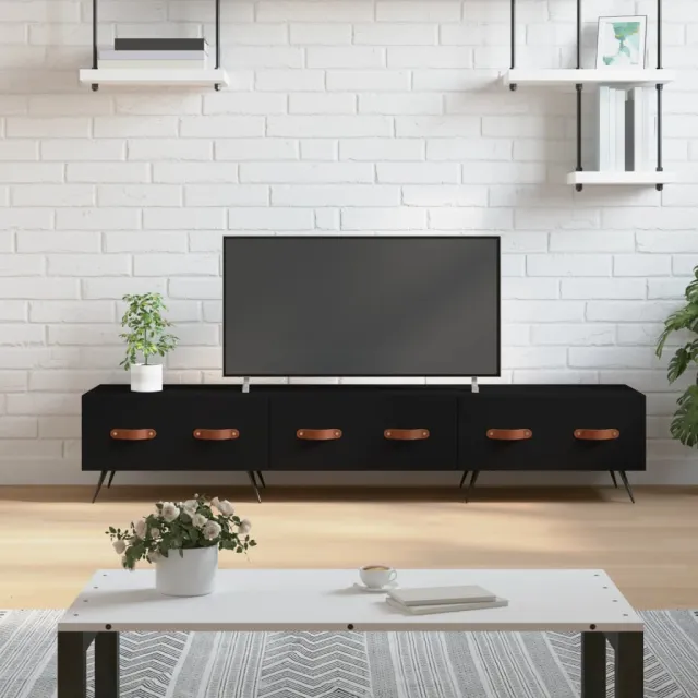 vidaXL Tv-meubel 150x36x30 cm bewerkt hout zwart, foto 2