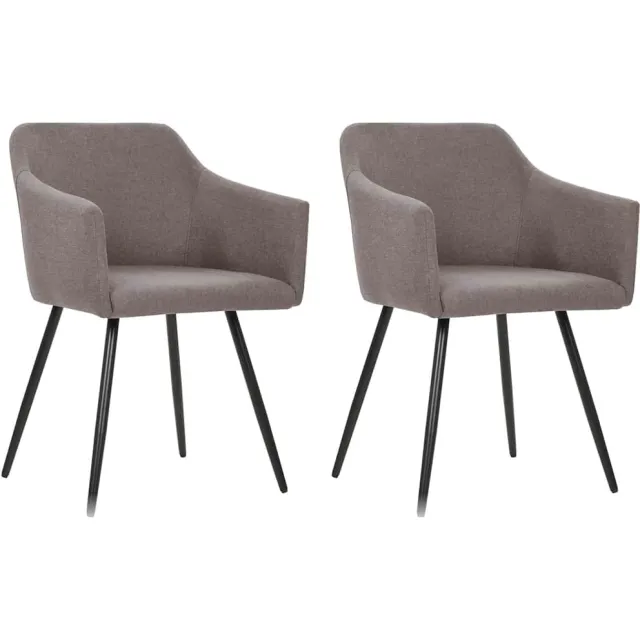 vidaXL Eetkamerstoelen draaibaar 2 st stof taupe