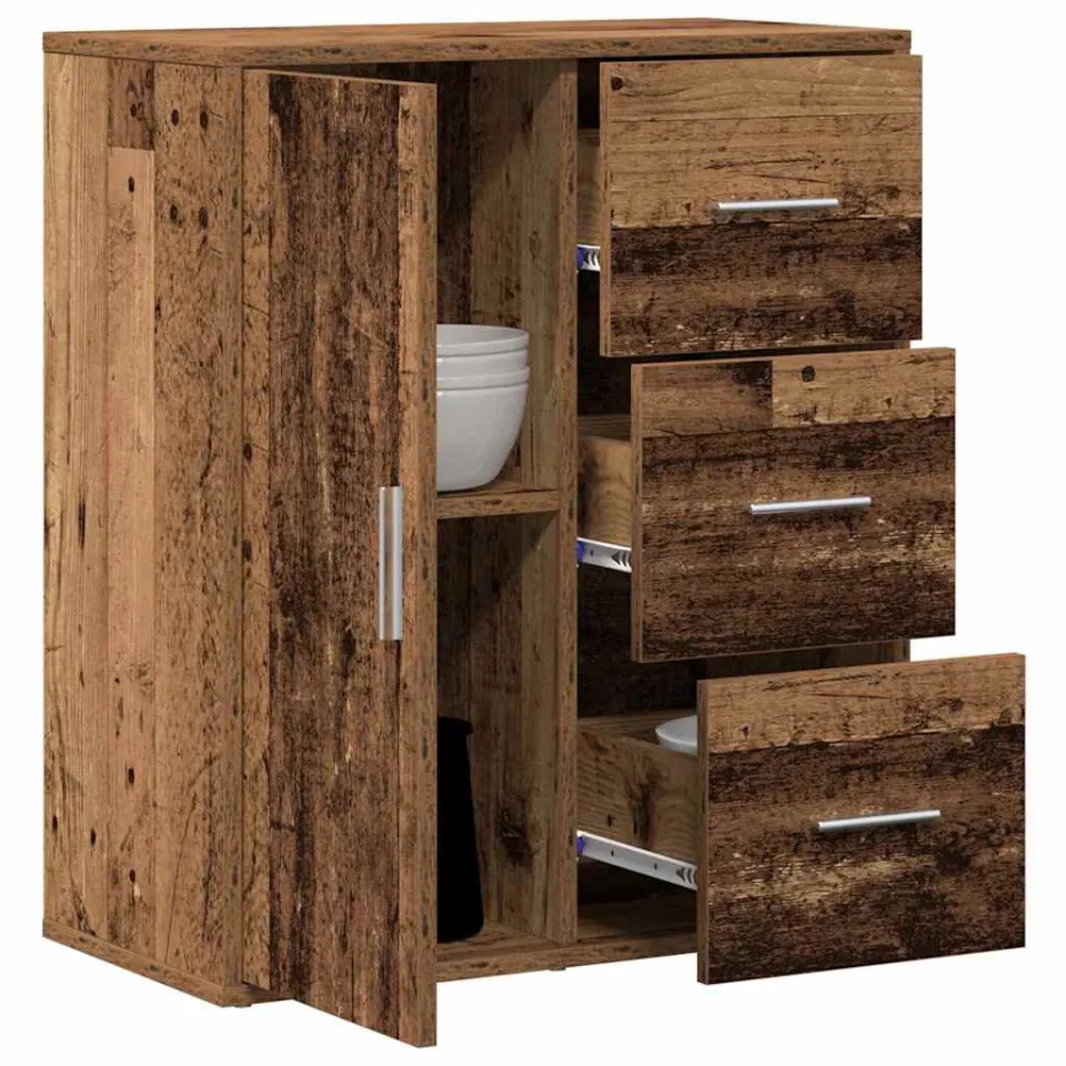 vidaXL Dressoir Oudhout 60 x 31 x 70 cm Bewerkt hout Bruin