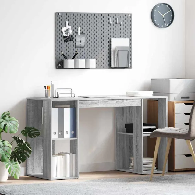 vidaXL Bureau Sonoma Eiken 130 x 50,5 x 75 cm Bewerkt hout Bruin