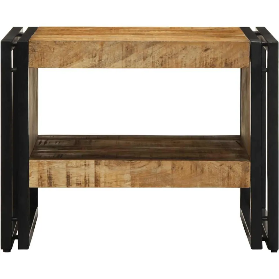 vidaXL Salontafel 50x50x38 cm massief ruw hout mango bruin, foto 2