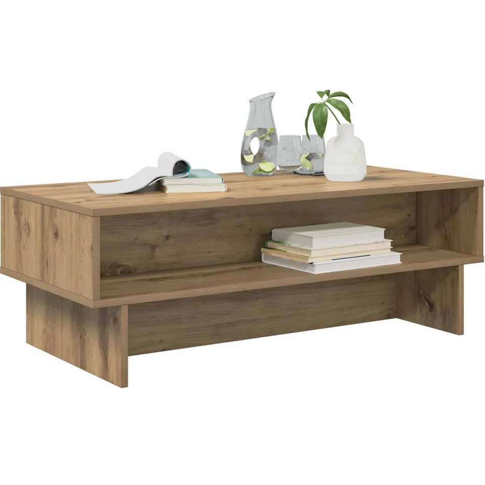 vidaXL Salontafel Artisan Eiken 100 x 46 x 35 cm Bewerkt hout Bruin