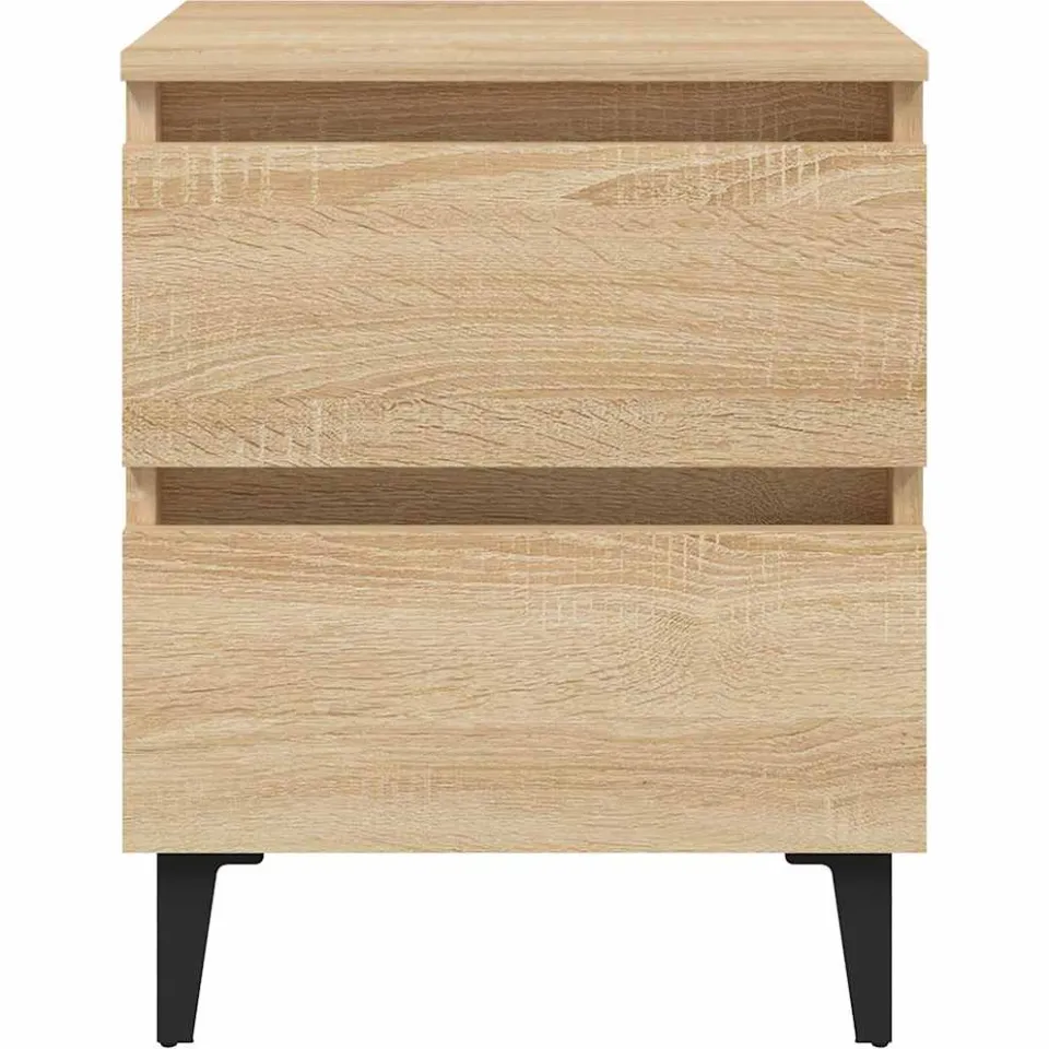vidaXL Nachtkastje 40x35x50 cm bewerkt hout sonoma eikenkleurig, foto 3
