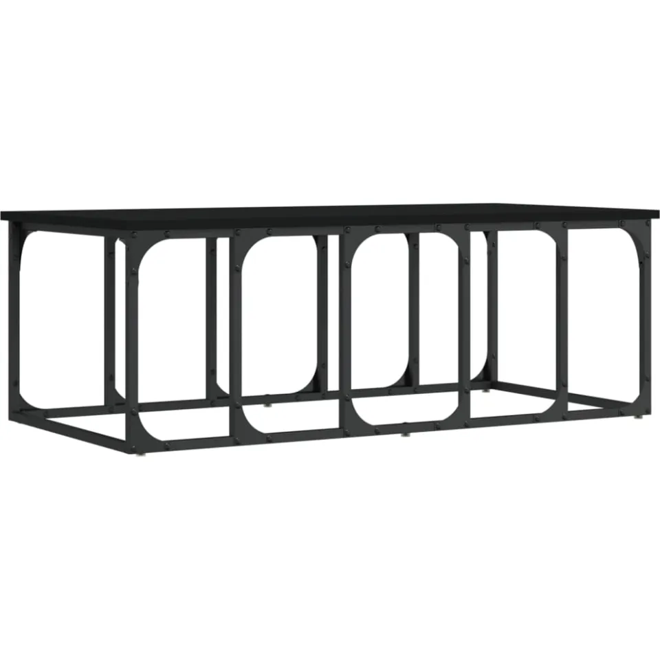 vidaXL Salontafel 100x50x35,5 cm bewerkt hout zwart, foto 3