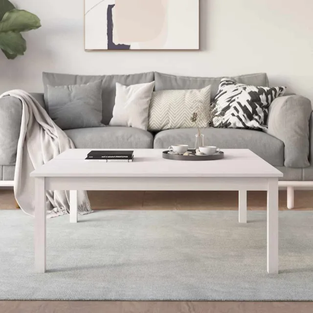 vidaXL Salontafel 100x100x40 cm massief grenenhout wit, foto 2