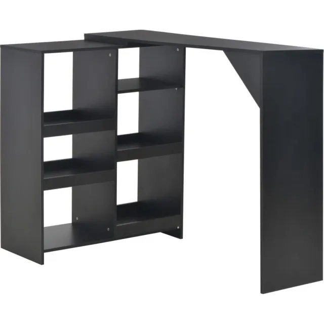 vidaXL Bartafel - met - verplaatsbaar - schap - 138x39x110 - cm - zwart