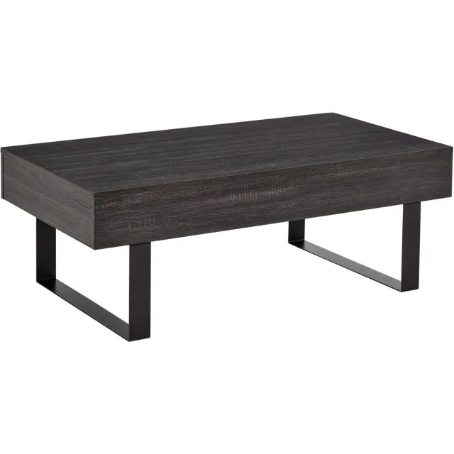 Homcom salontafel met lade en opbergvak - Bijzettafel - Hoektafel - Woonkamertafel - Donkergrijs