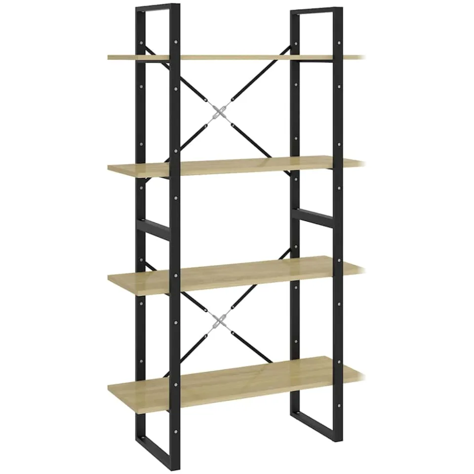 vidaXL Boekenkast met 4 schappen 80x30x140 cm hout sonoma eiken Bruin